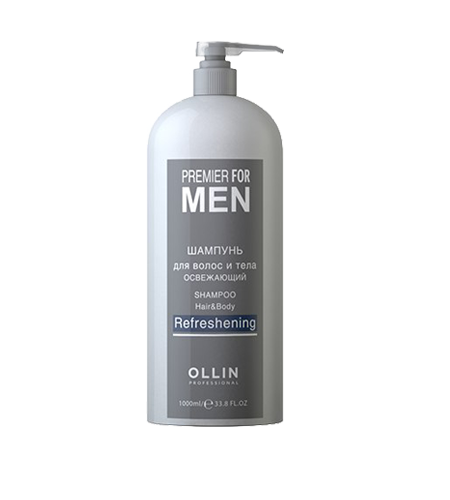 OLLIN Premier for Men Шампунь для волос и тела освежающий 1000мл