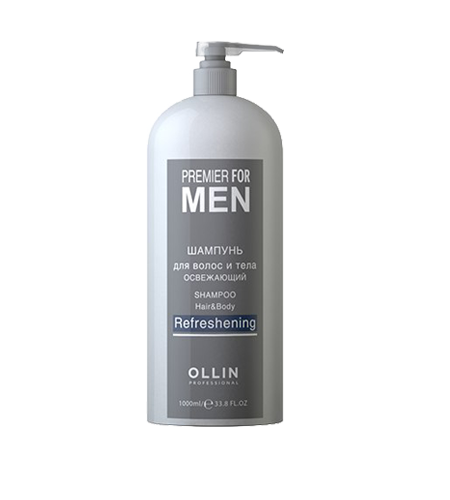 OLLIN Premier for Men Шампунь для волос и тела освежающий 1000мл - фото 1 - id-p68628741