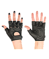 Перчатки для фитнеса  STARFITSU-115, черные , кожа