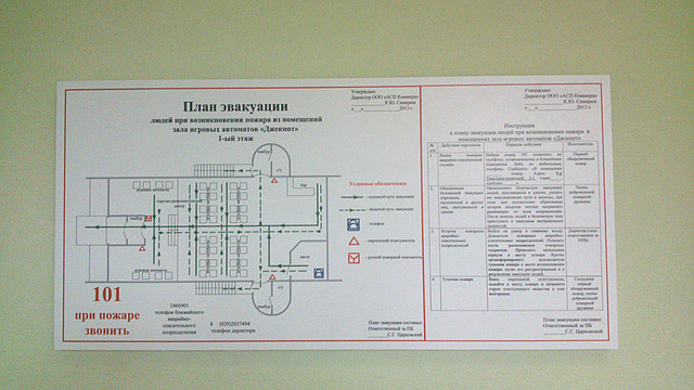 План эвакуации людей при возникновении пожара - фото 4 - id-p2432861