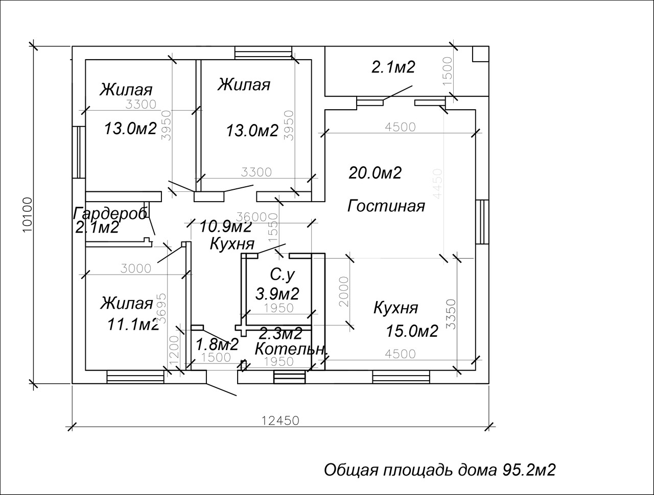 Одноэтажный жилой дом-95.2м2 - фото 4 - id-p68624882