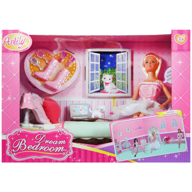 Кукла шарнирная Anlily с набором мебели "Волшебная спальня" 99051 - фото 1 - id-p68658721
