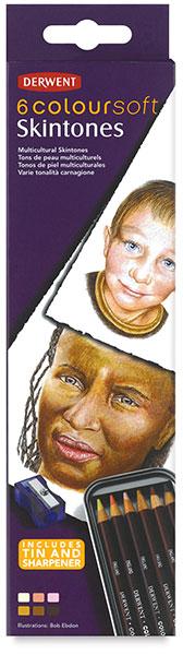 Набор цветных карандашей для портрета Coloursoft Skintones 6 шт., DERWENT (Англия)