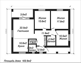 Проект одноэтажного дома 103.9 м2