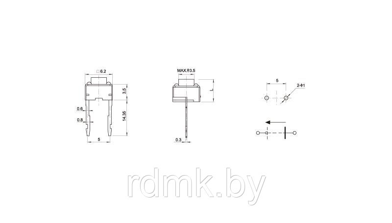 Микро кнопка 6 х 6 х 6 - фото 3 - id-p51297529