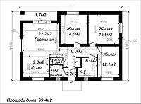 Проект одноэтажного дома 99.4м2