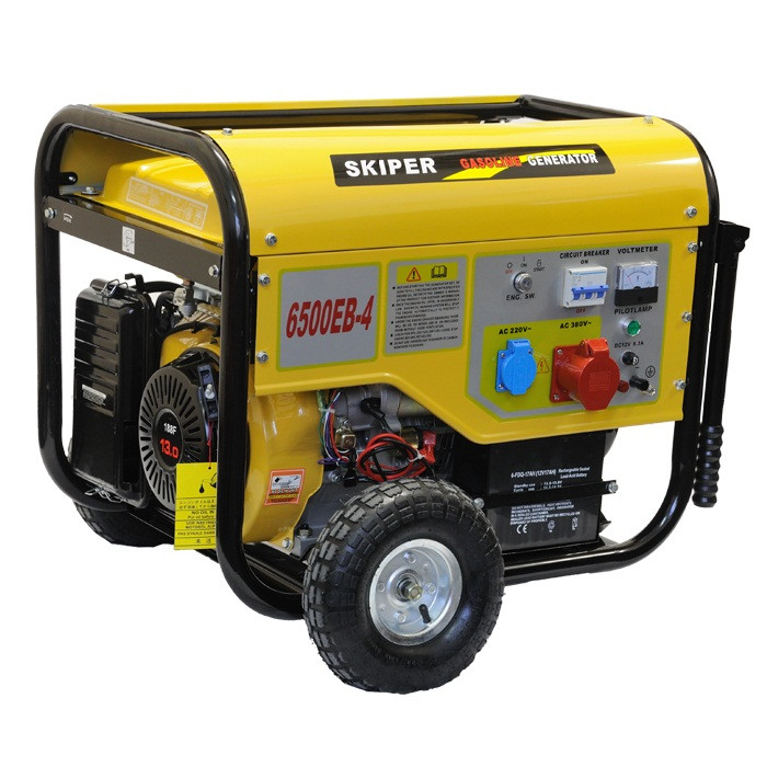 Электростанция SKIPER LT6500EB-4 (5,5кВт, эл/старт, 1х380В/32А, 1х220В/16А/1,6кВт макс, колёса)
