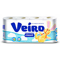 Бумага туалетная Veiro Classic белая / 8 рулонов