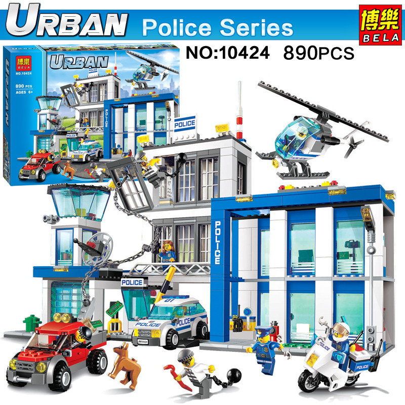 Конструктор 10424 Bela Большой полицейский участок 890 деталей аналог LEGO City (Лего Сити) 60047