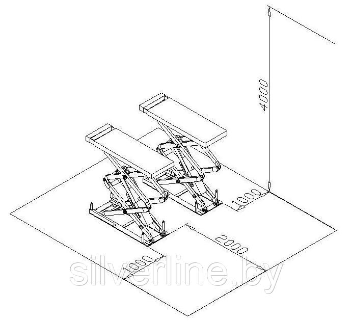 Подъемник ножничный UNITE 1104 3 тонны - фото 5 - id-p9190724