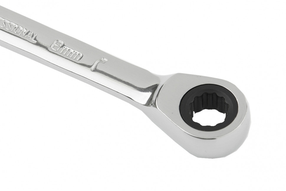 Ключ комбинированный трещоточный, 8мм, CrV, зеркальный хром MATRIX PROFESSIONAL - фото 3 - id-p68856736