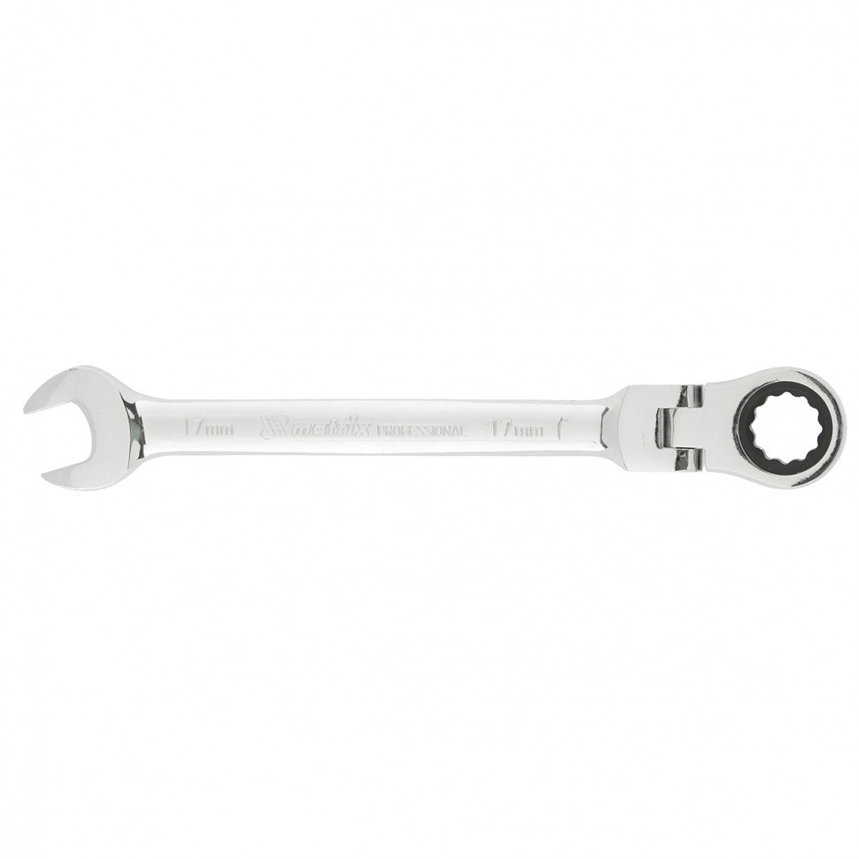 Ключ комбинированный трещоточный, 19мм, CrV, шарнирный, зерк.хром MATRIX PROFESSIONAL - фото 1 - id-p68856735