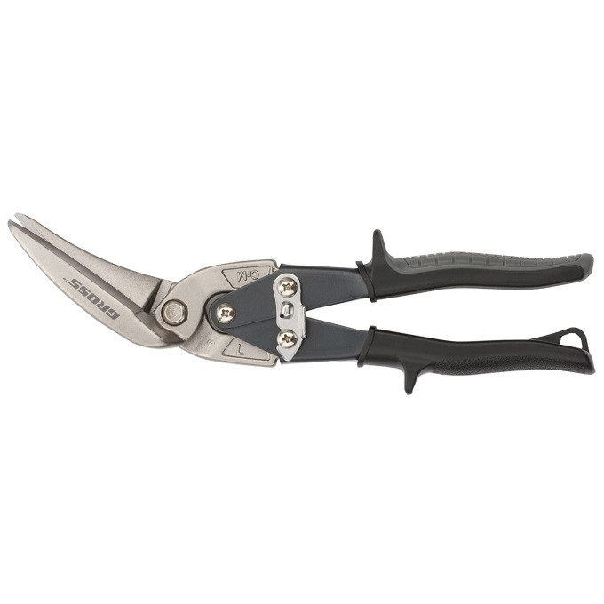Ножницы по металлу "PIRANHA", 270мм, прямой и левый проходной рез, сталь-СrMo, двухкомпонентные рукоятки GROSS - фото 1 - id-p68857264