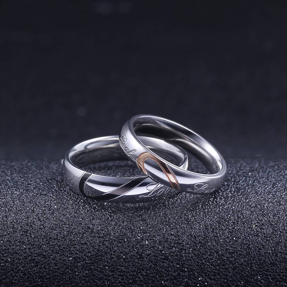 Парные кольца для влюбленных "Неразлучная пара 104" с гравировкой "Настоящая любовь" - фото 2 - id-p32923479