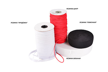 Резинка для одежды вязаная рул-40м. 15-80мм. белая/черная, фото 2