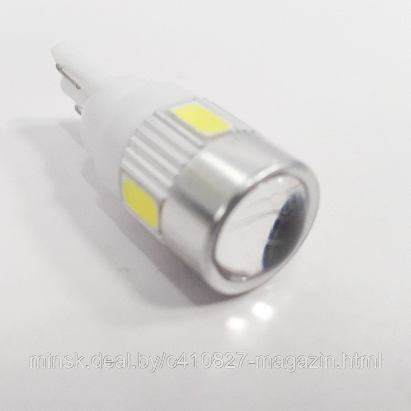 Светодиод T10(W5W) - 4SMD 5730 (с линзой) - фото 1 - id-p68625855