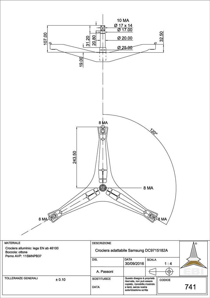 Крестовина барабана стиральной машины Samsung DC 97-15182А 203/204 H-105 мм - фото 4 - id-p68962173