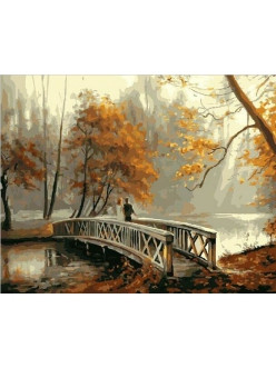 Раскраска по номерам На мосту в тихом осеннем парке - фото 2 - id-p68983654