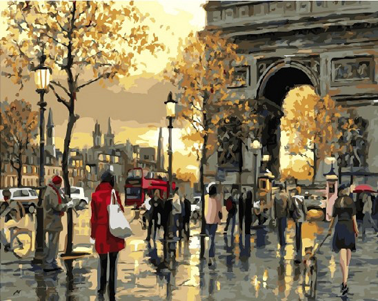 Раскраска по точкам на холсте Парижская осень - фото 3 - id-p68983662