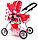 Коляска для кукол с люлькой, коляска-трансформер MELOBO 9672, от 2-х лет, розовая, фото 4