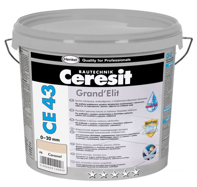 Ceresit CE 43 Фуга эластичная водоотталкивающая противогрибковая, серая (07), 5 кг - фото 1 - id-p3099897