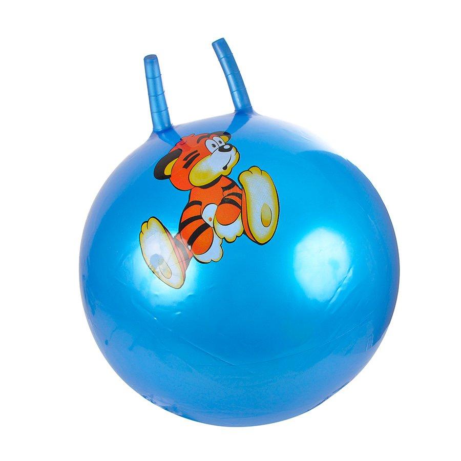 Мяч - прыгун (с рогами) с рисунками 45 см (5 цветов - розовый, красный, синий, зеленый, желтый) - фото 2 - id-p69033281