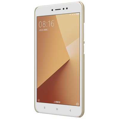 Пластиковый чехол с пленкой Nillkin Super Frosted Shield Gold для Xiaomi Redmi Note 5A Prime (3/32Gb & 4/64Gb) - фото 2 - id-p69040394