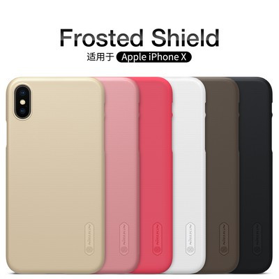 Пластиковый чехол с пленкой Nillkin Super Frosted Shield Gold для Apple iPhone Xs - фото 4 - id-p69040415