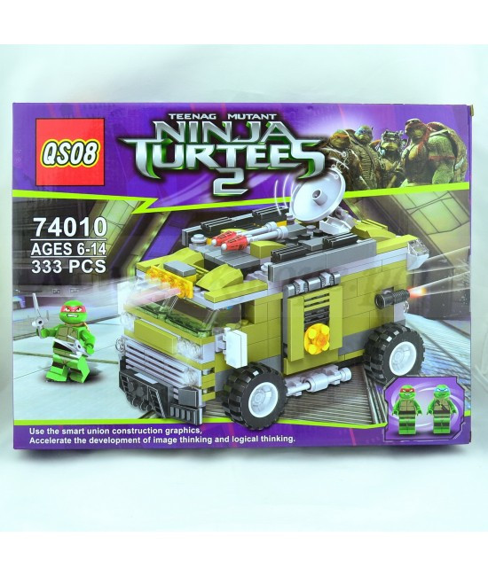 Конструктор QS08 74010 Черепашки Ниндзя 2 (Ninja Turtles) "Автобус черепашек" 333 детали 