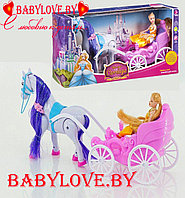 Игровой набор Кукла с каретой и лошадью 686-715, лошадь ходит, Размер уп.41*12*20,5.