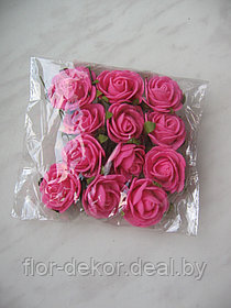 Розы в упаковке, d 3-4см, 12штук.( 4 цвета)