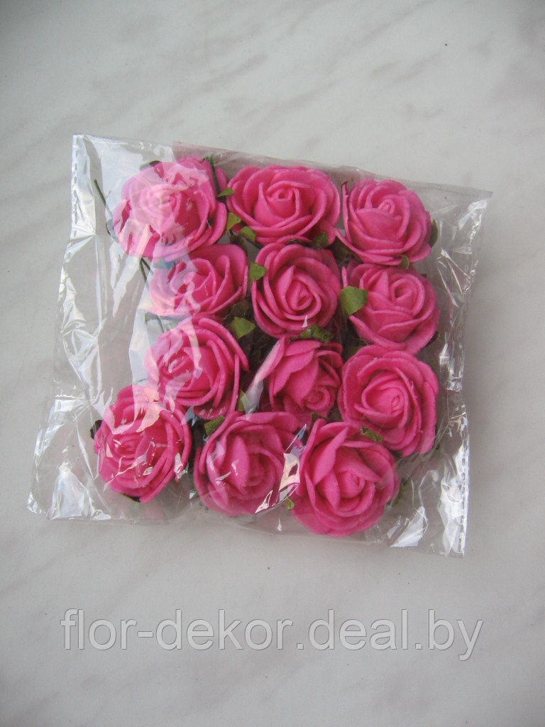Розы в упаковке, d 3-4см, 12штук.( 4 цвета) - фото 1 - id-p69066601
