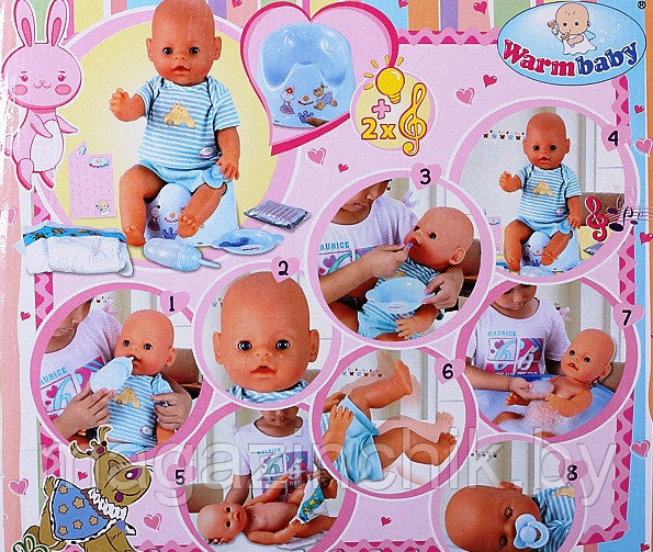 Кукла пупс Baby Warm аналог Baby Born 9 функций 8008 мальчик купить в Минске - фото 3 - id-p3107064