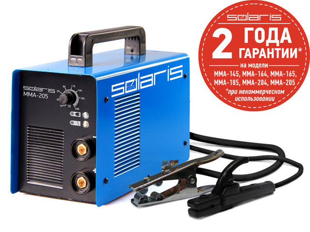 Инвертор сварочный Solaris MMA-205 + ACX (220В,10-200А) (SOLARIS) - фото 1 - id-p69081020