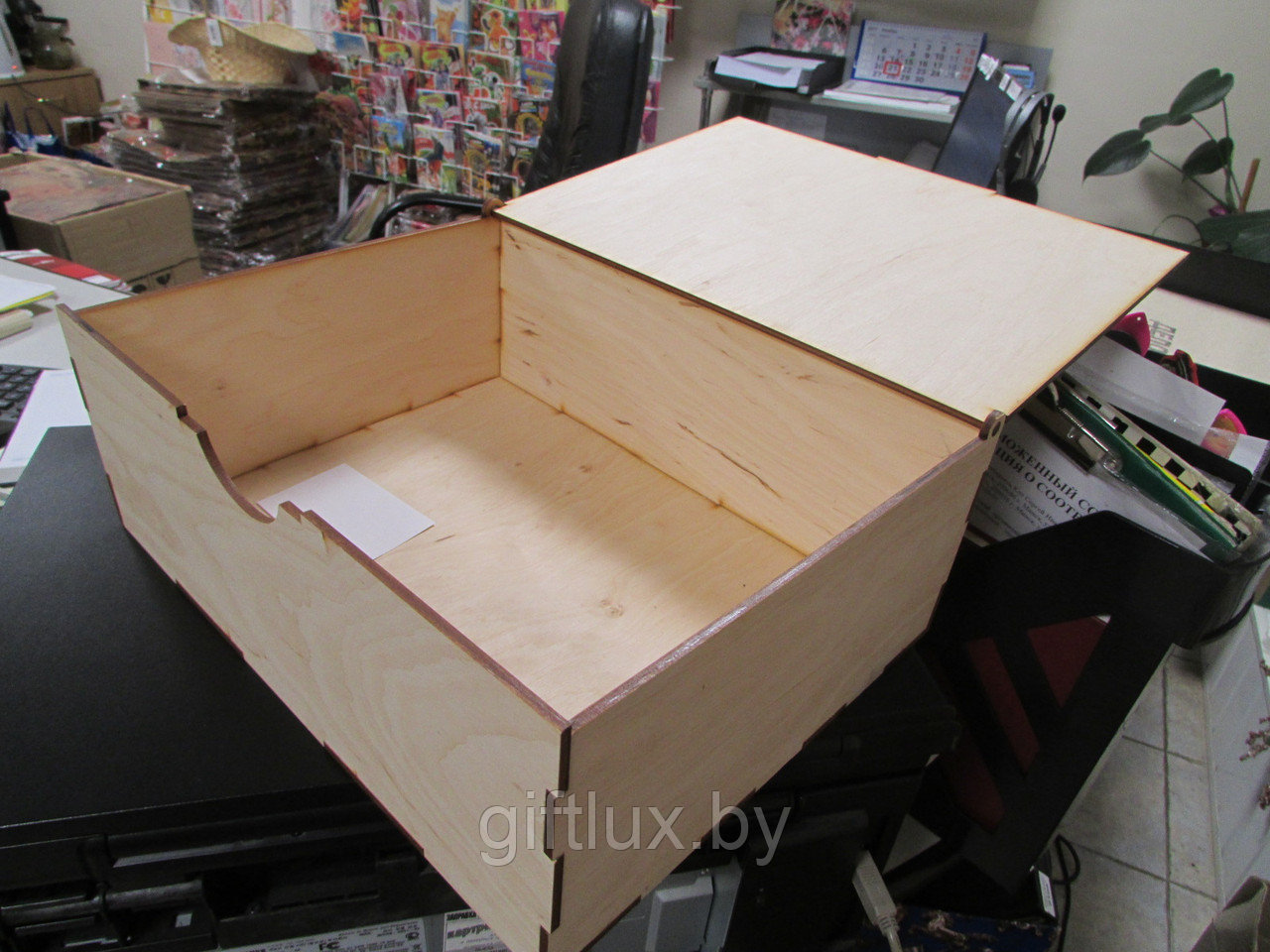 Подарочная коробка деревянная 22*19*8 см - фото 1 - id-p69108871