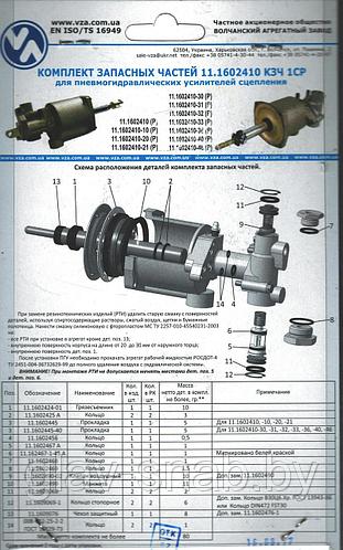 Рем.к-т усилителя пневмогидравлического сцепления, 11.1602410 РК