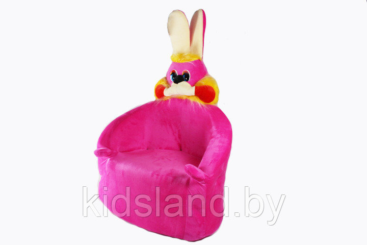 Детское кресло зайчик мягкое набивное (розовое) - фото 1 - id-p69117869