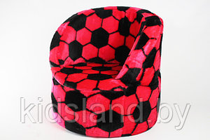 Детское кресло футбольный мяч мягкое набивное (красное)