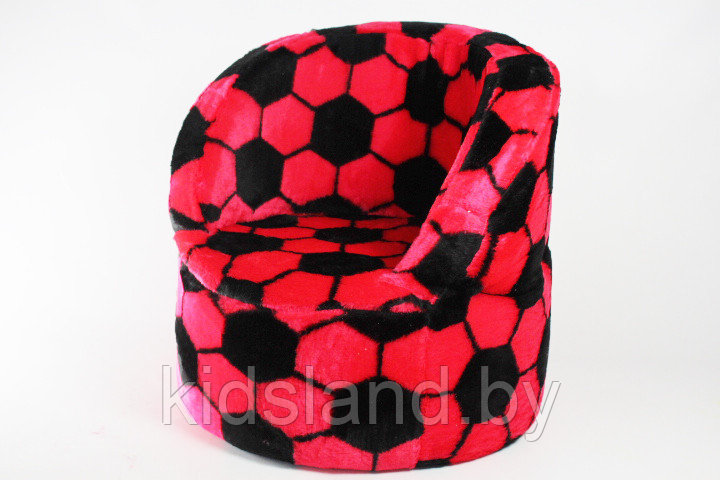 Детское кресло футбольный мяч мягкое набивное (красное) - фото 1 - id-p69117879