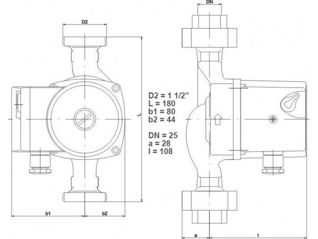 Циркуляционный насос IMP PUMPS GHN 25/65-180 - фото 3 - id-p69143608