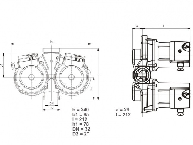 Сдвоенный циркуляционный насос IMP PUMPS GHND 32/70-180 - фото 3 - id-p69143616