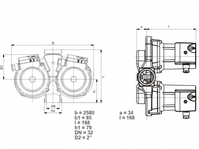 Сдвоенный циркуляционный насос IMP PUMPS GHND 32/120-180 - фото 3 - id-p69143618