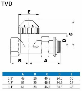 Вентиль термостатический прямой WATTS TVD 1/2" - фото 3 - id-p69144399