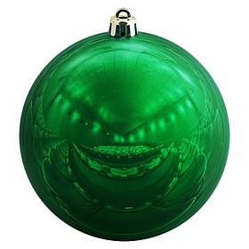 Зеленый глянцевый елочный новогодний шар диаметром 10 см для нанесения логотипа