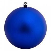 Синий матовый елочный шар из пластика диаметром 10 см для нанесения логотипа