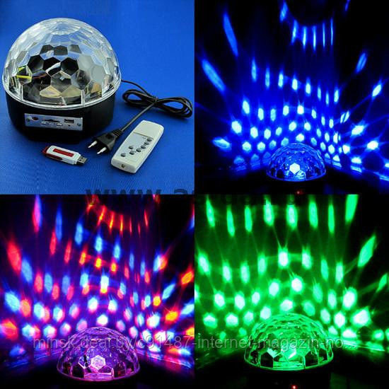 Светодиодный диско шар c USB - LED RGB Magic Ball Light - фото 1 - id-p69190171