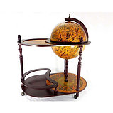 Глобус-бар напольный со столиком (коричневый), фото 3