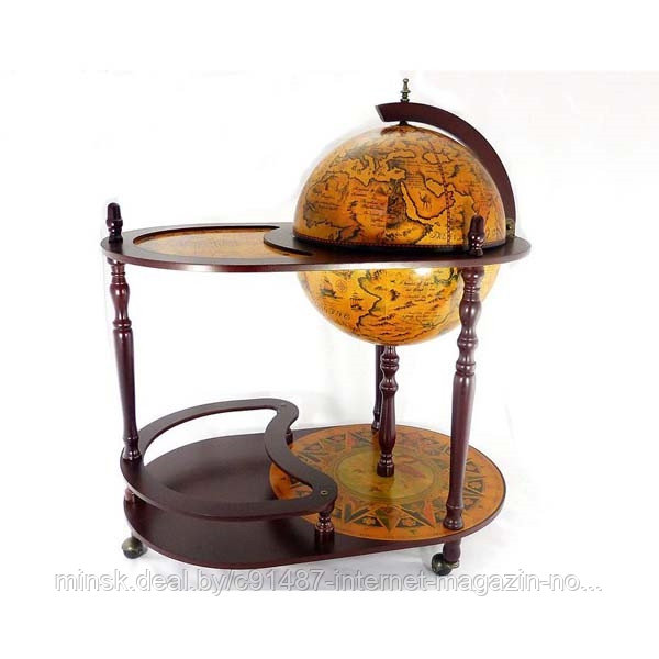 Глобус-бар напольный со столиком (коричневый) - фото 3 - id-p69191660