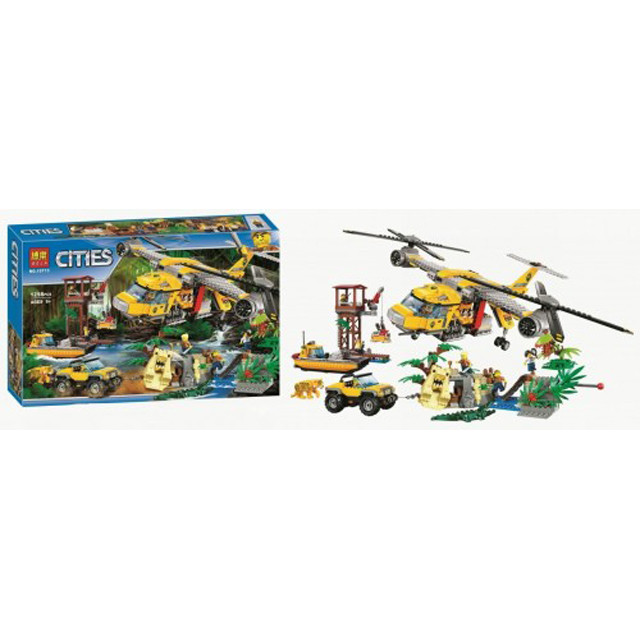 Конструктор Bela Cities 10713 Вертолёт для доставки грузов в джунгли (аналог LEGO City 60162) 1298 деталей - фото 1 - id-p69195473