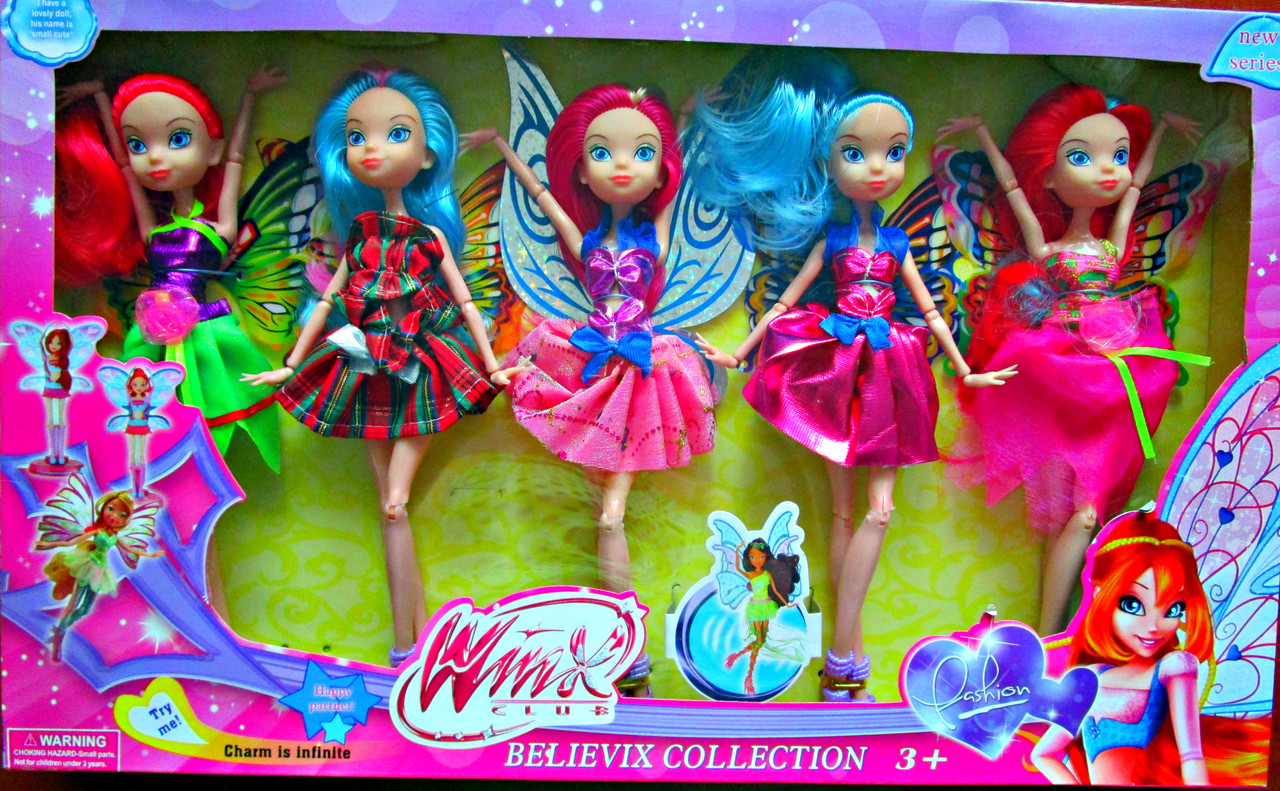Детские шарнирные куклы "Winx" 5 в 1 арт.637